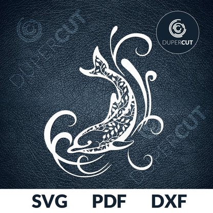 5 Designs - DOLPHINS - SVG / PDF / DXF