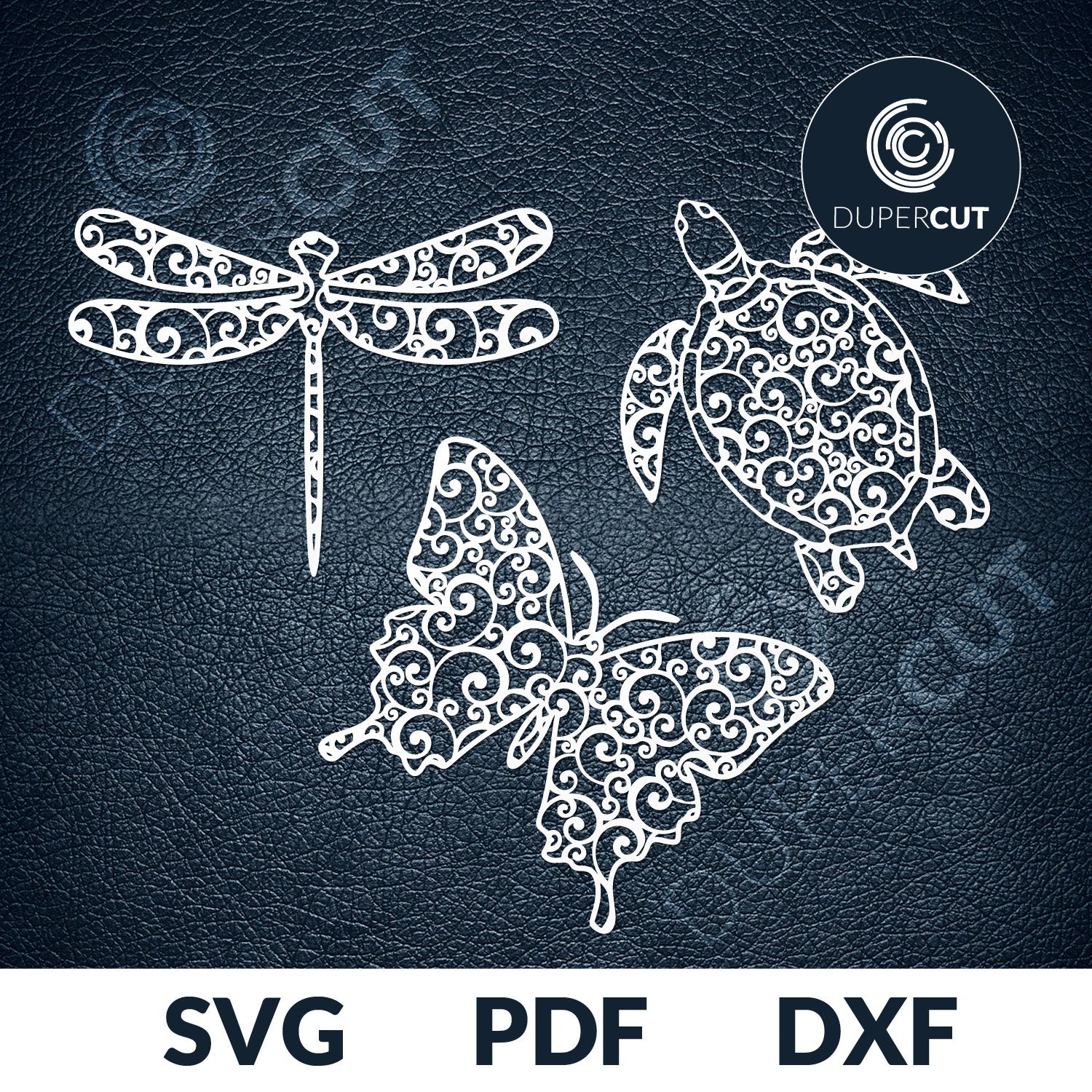 Paper Cutting Template - Insects butterfly dragonfly turtle