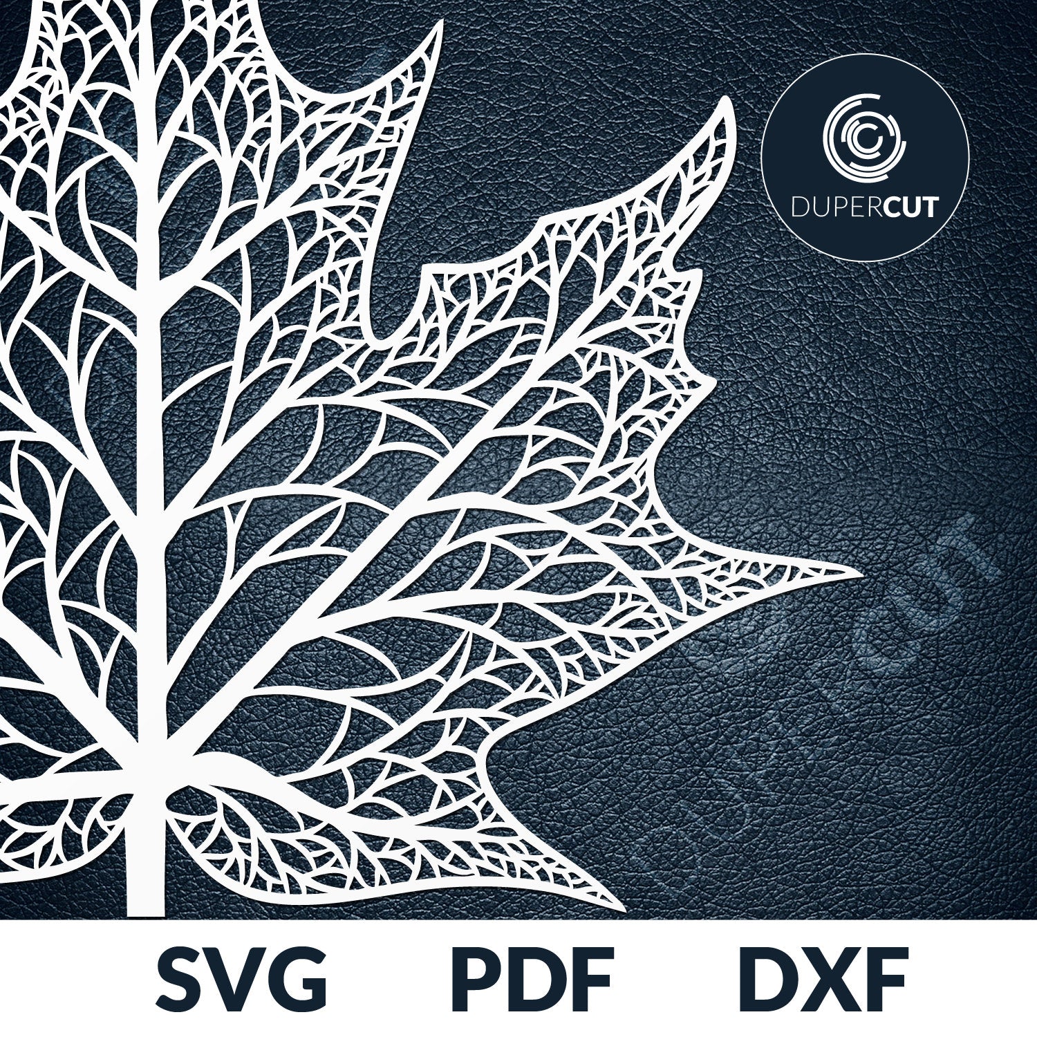Maple leaf art design. SVG PNG DXF files Paper cutting template for personal or commercial use. Vinyl template cutting files for Cricut, Glowforge, Silhouette, CNC