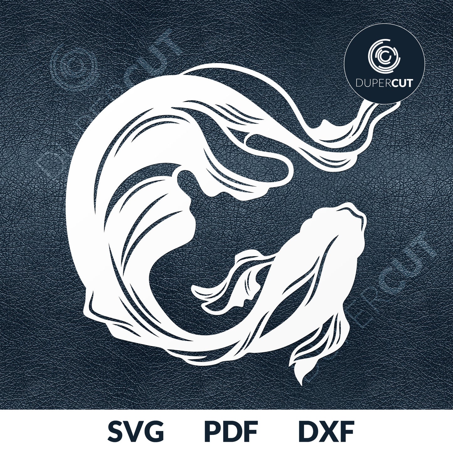 2 Designs - GOLDFISH - SVG / PDF / DXF by  DuperCut.