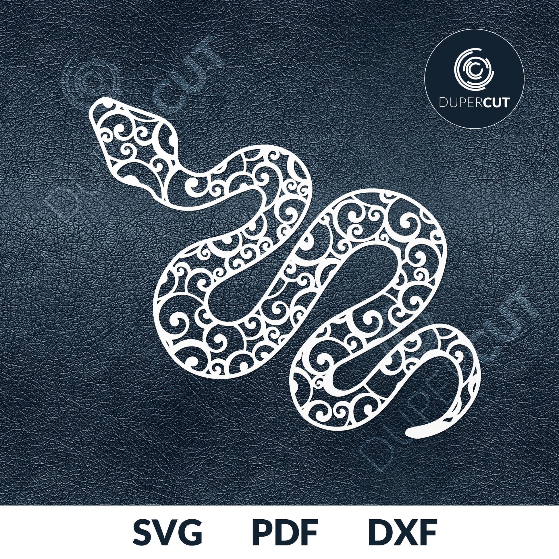 Paper cutting template - Decorative snake, for Cricut, Silhouette Cameo