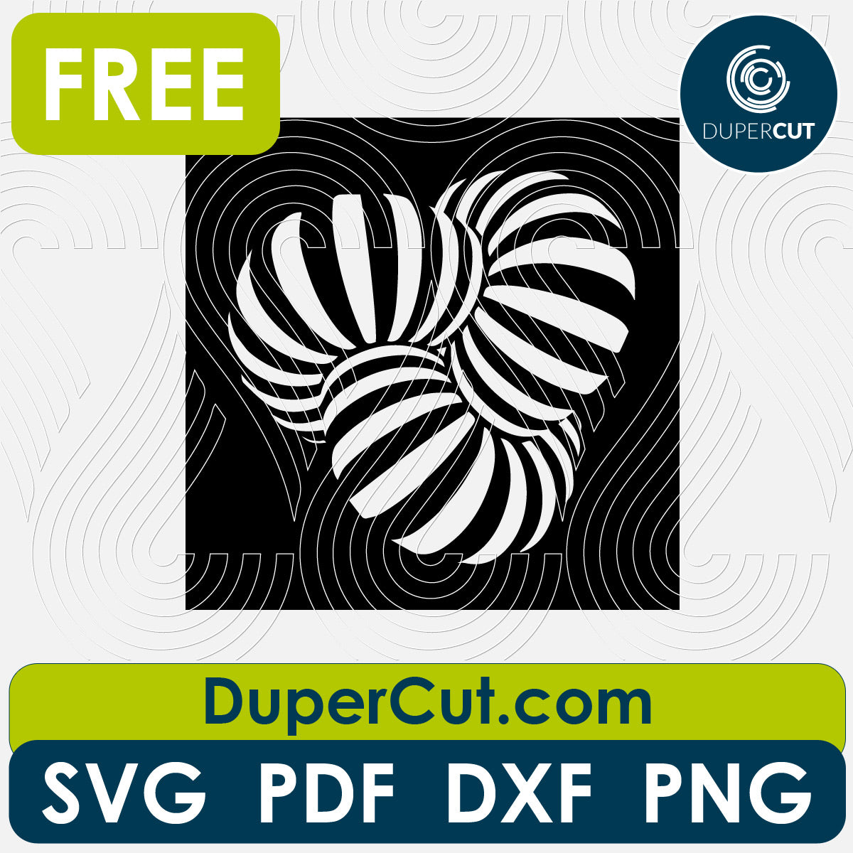 Optical illusion hypnose pattern - free SVG PNG DXF vector files for laser and blade cutting machines. Glowforge, Cricut, Silhouette cameo templates by DuperCut.com