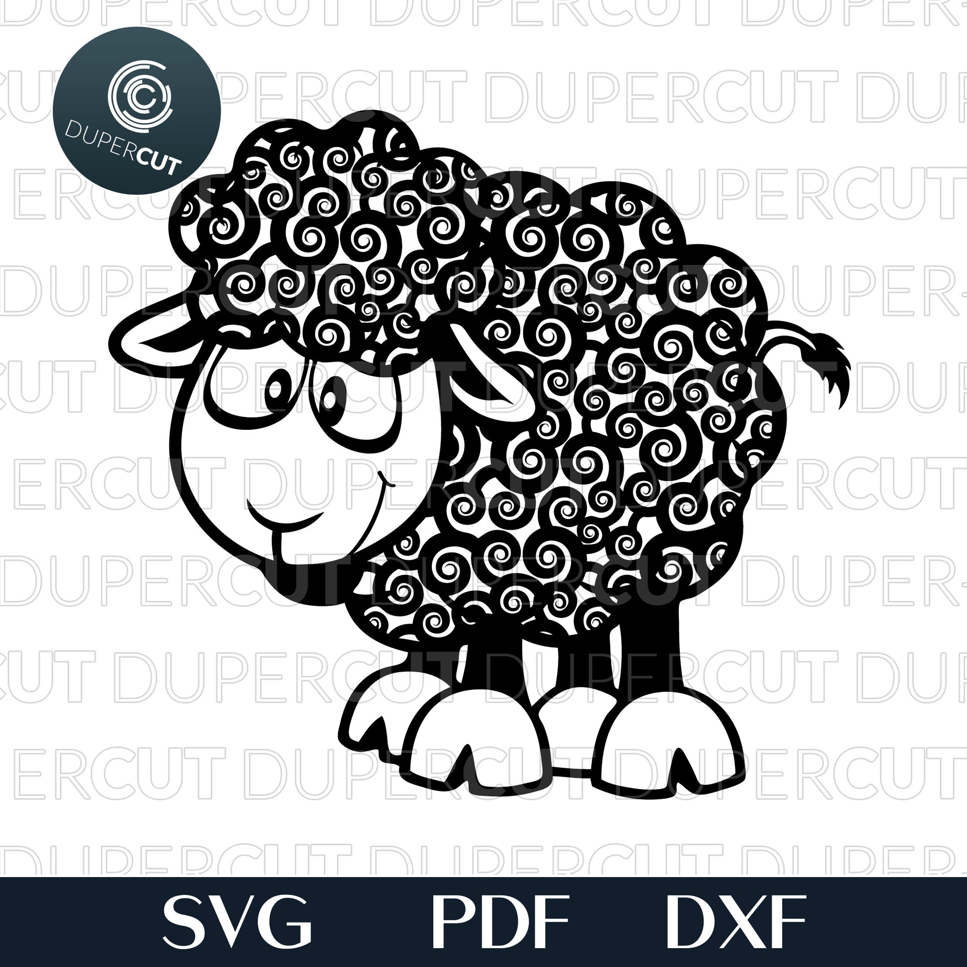 Paper cutting template - Cute sheep silhouette - Nursery decor